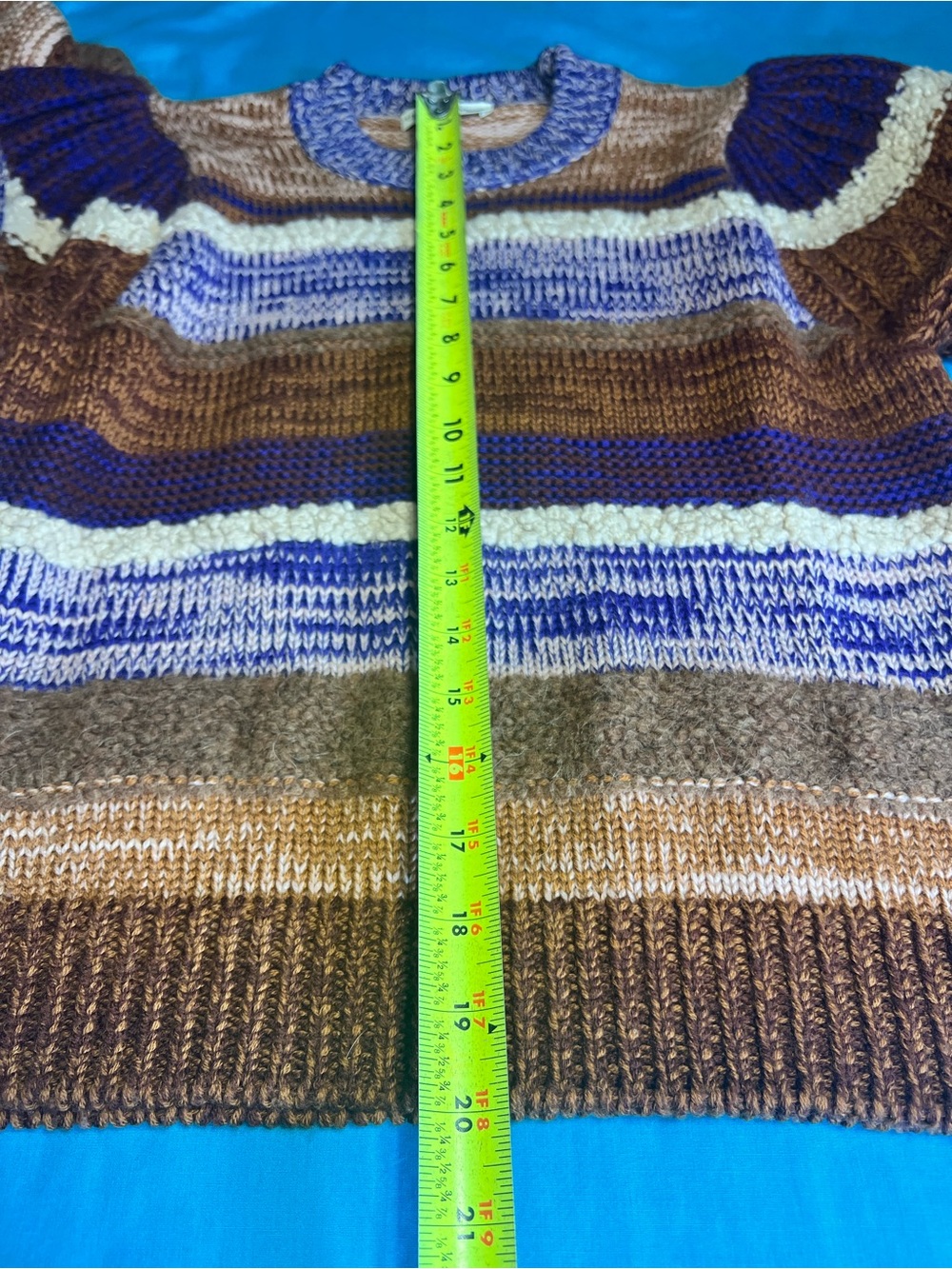 Ulla Johnson Samara Wool Alpaca Patchwork Stripe Balloon Sweater S Ghosts TV - Picture 9 of 16